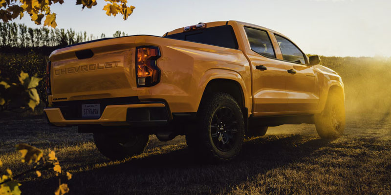 2026 Yellow Chevrolet Colorado stopped in Garden in it's back profile