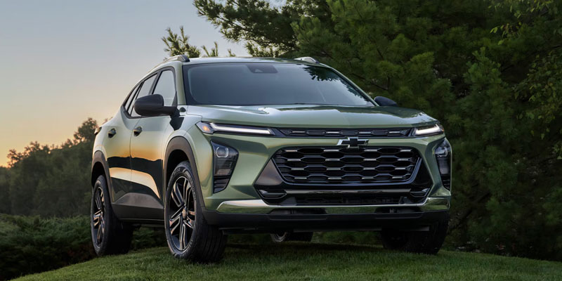 2026 New Chevrolet Trax parked in the garden in its front profile