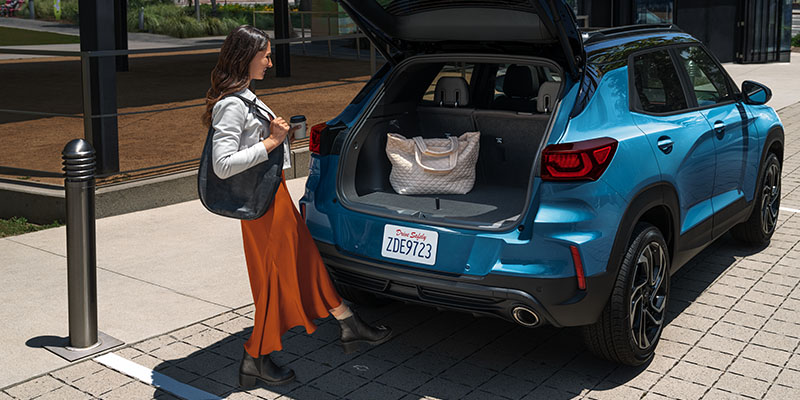 2026 Chevrolet Trailblazer parked with boot open