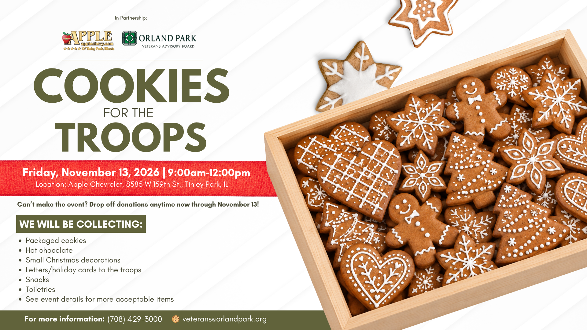 Cookies for the Troops Event